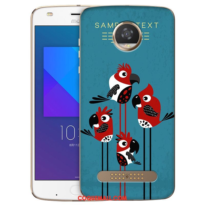 Étui Moto Z2 Play Fluide Doux Peinture Bleu, Coque Moto Z2 Play Téléphone Portable