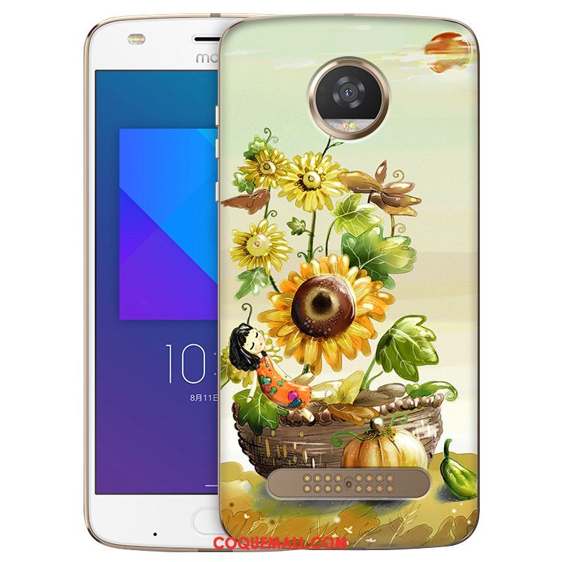 Étui Moto Z2 Play Fluide Doux Peinture Bleu, Coque Moto Z2 Play Téléphone Portable