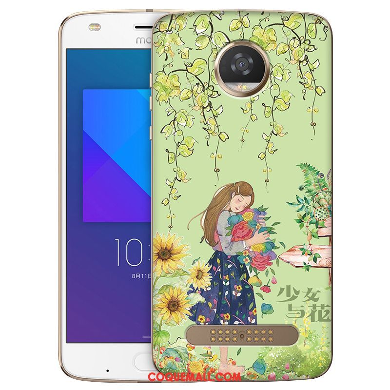 Étui Moto Z2 Play Fluide Doux Peinture Bleu, Coque Moto Z2 Play Téléphone Portable