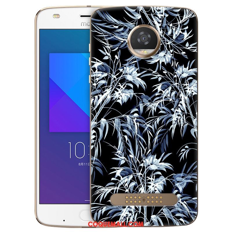 Étui Moto Z2 Play Fluide Doux Peinture Bleu, Coque Moto Z2 Play Téléphone Portable