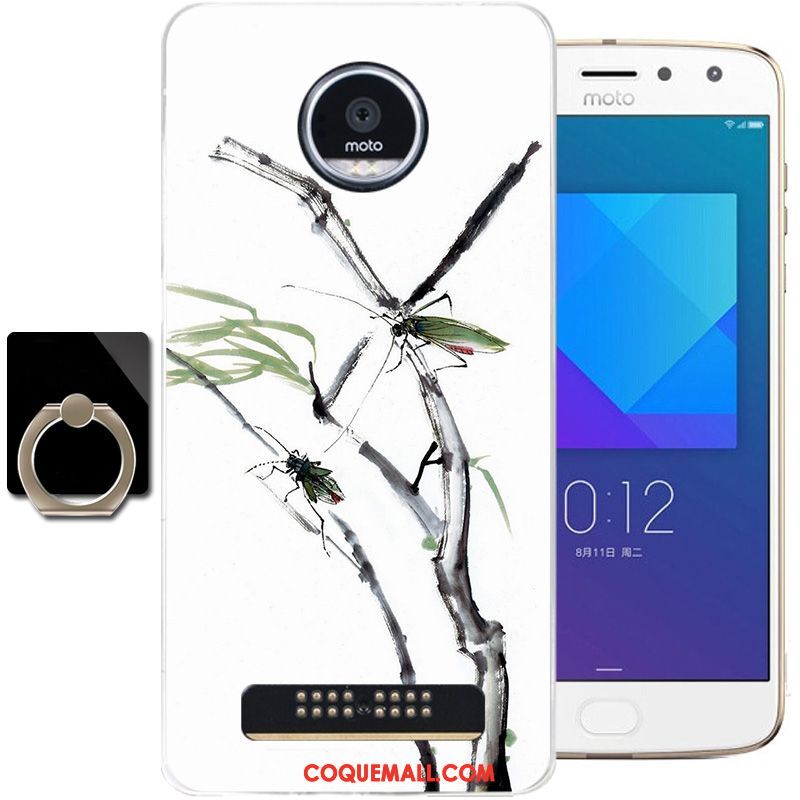 Étui Moto Z2 Play Protection Encre Fluide Doux, Coque Moto Z2 Play Téléphone Portable Gris