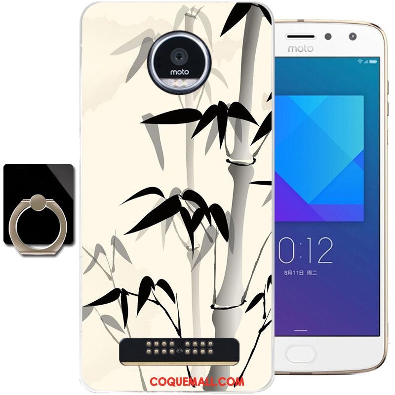 Étui Moto Z2 Play Protection Encre Fluide Doux, Coque Moto Z2 Play Téléphone Portable Gris