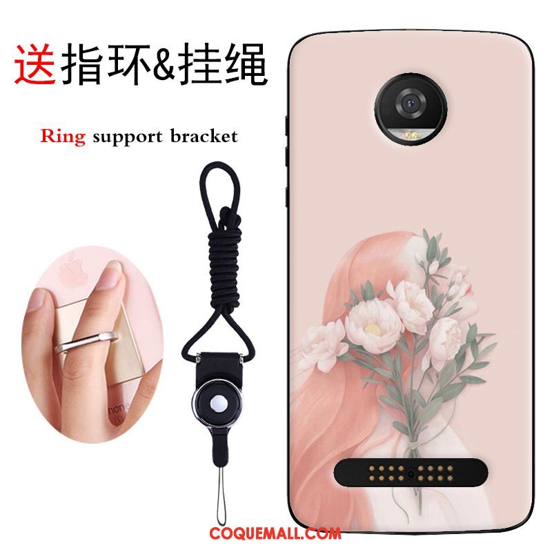 Étui Moto Z2 Play Protection Incassable Rose, Coque Moto Z2 Play Fluide Doux Téléphone Portable