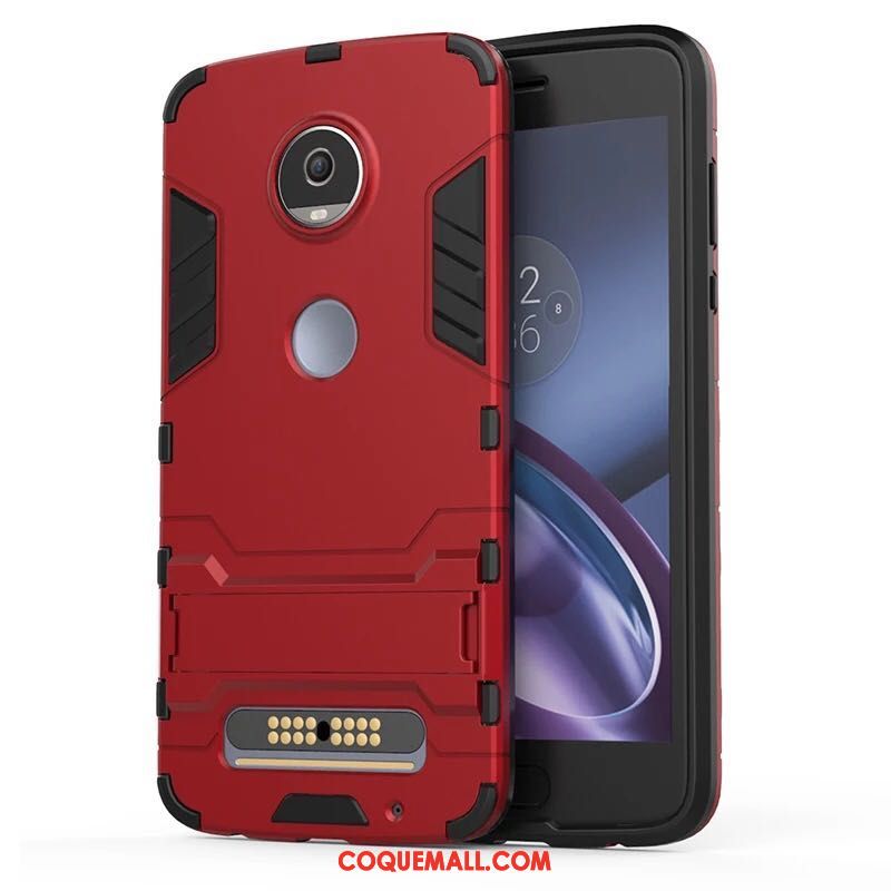 Étui Moto Z2 Play Rouge Téléphone Portable Incassable, Coque Moto Z2 Play Silicone Tout Compris