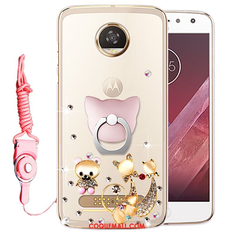 Étui Moto Z2 Play Téléphone Portable Strass Or, Coque Moto Z2 Play Protection