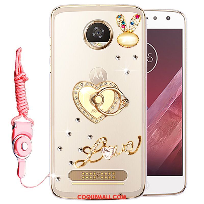 Étui Moto Z2 Play Téléphone Portable Strass Or, Coque Moto Z2 Play Protection