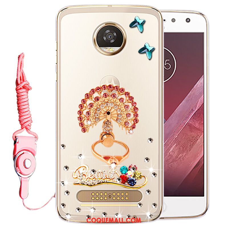 Étui Moto Z2 Play Téléphone Portable Strass Or, Coque Moto Z2 Play Protection