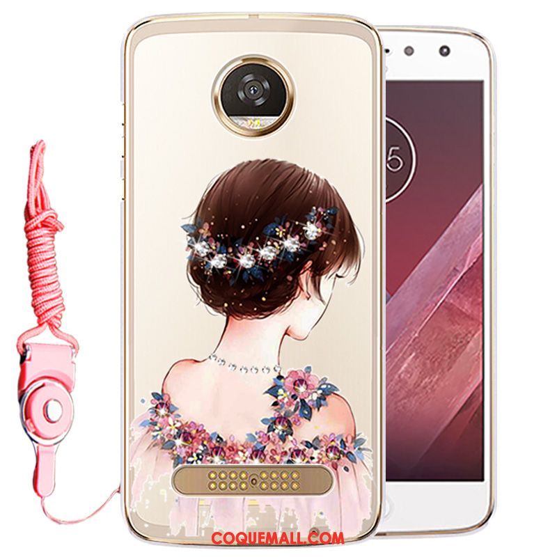 Étui Moto Z2 Play Téléphone Portable Strass Or, Coque Moto Z2 Play Protection