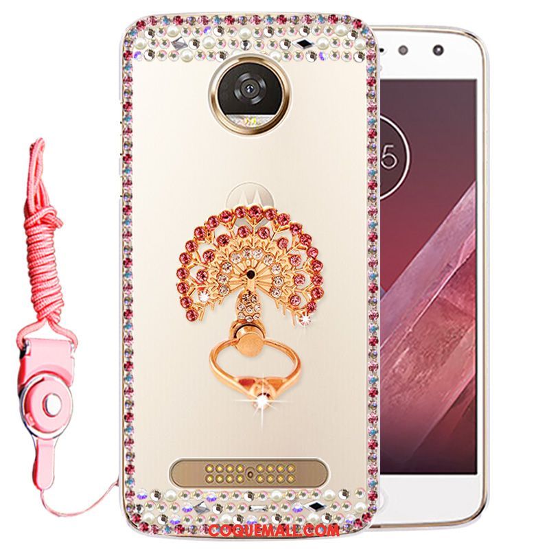 Étui Moto Z2 Play Téléphone Portable Strass Or, Coque Moto Z2 Play Protection