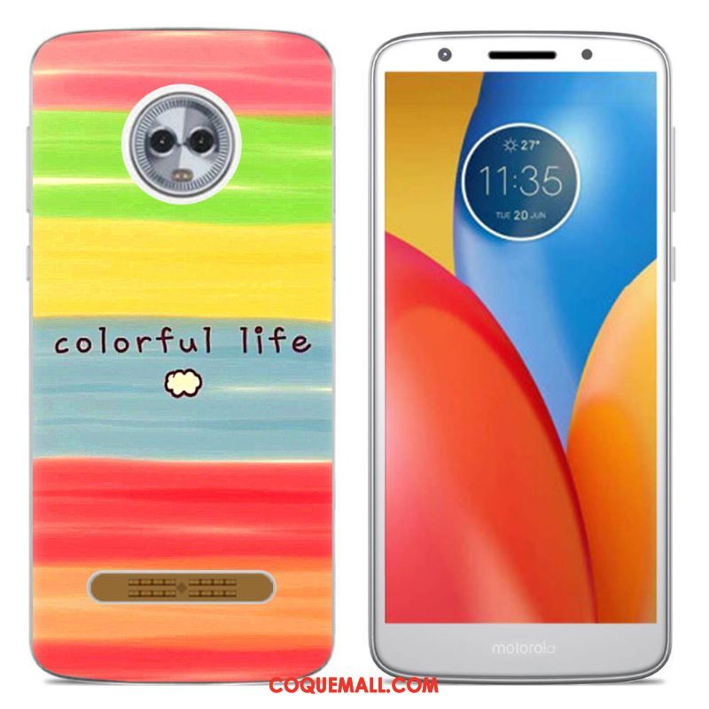 Étui Moto Z3 Play Créatif Silicone Fluide Doux, Coque Moto Z3 Play Multicolore Tout Compris