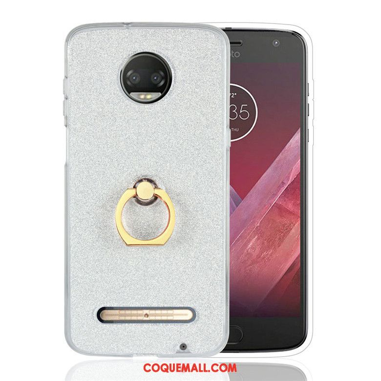 Étui Moto Z3 Play Incassable Anneau Noir, Coque Moto Z3 Play Silicone Téléphone Portable