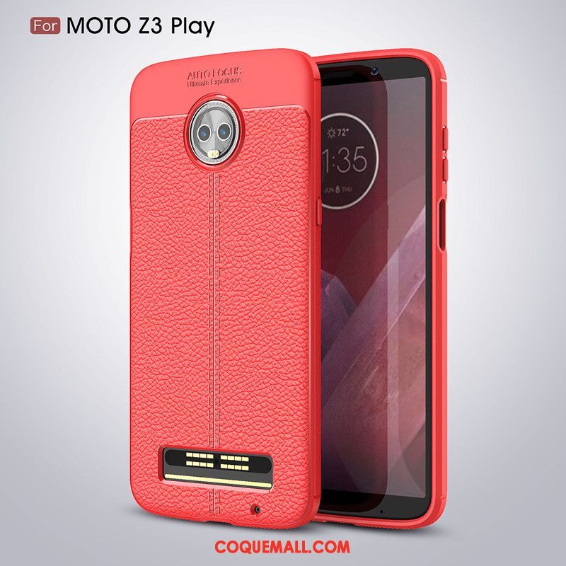 Étui Moto Z3 Play Incassable Modèle Fleurie Bleu, Coque Moto Z3 Play Téléphone Portable Protection