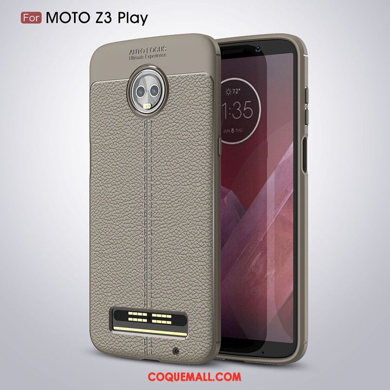 Étui Moto Z3 Play Incassable Modèle Fleurie Bleu, Coque Moto Z3 Play Téléphone Portable Protection