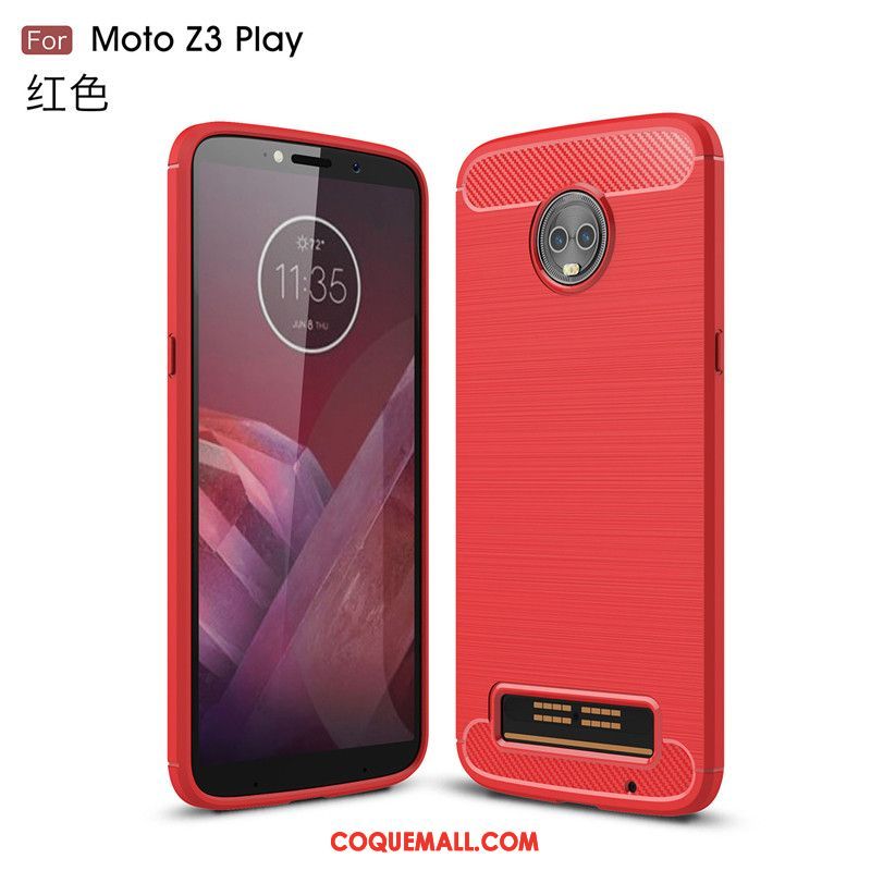 Étui Moto Z3 Play Incassable Modèle Fleurie Bleu, Coque Moto Z3 Play Téléphone Portable Protection