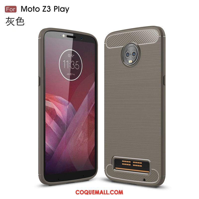 Étui Moto Z3 Play Incassable Modèle Fleurie Bleu, Coque Moto Z3 Play Téléphone Portable Protection