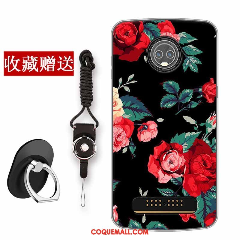 Étui Moto Z3 Play Noir Silicone Tout Compris, Coque Moto Z3 Play Protection Créatif