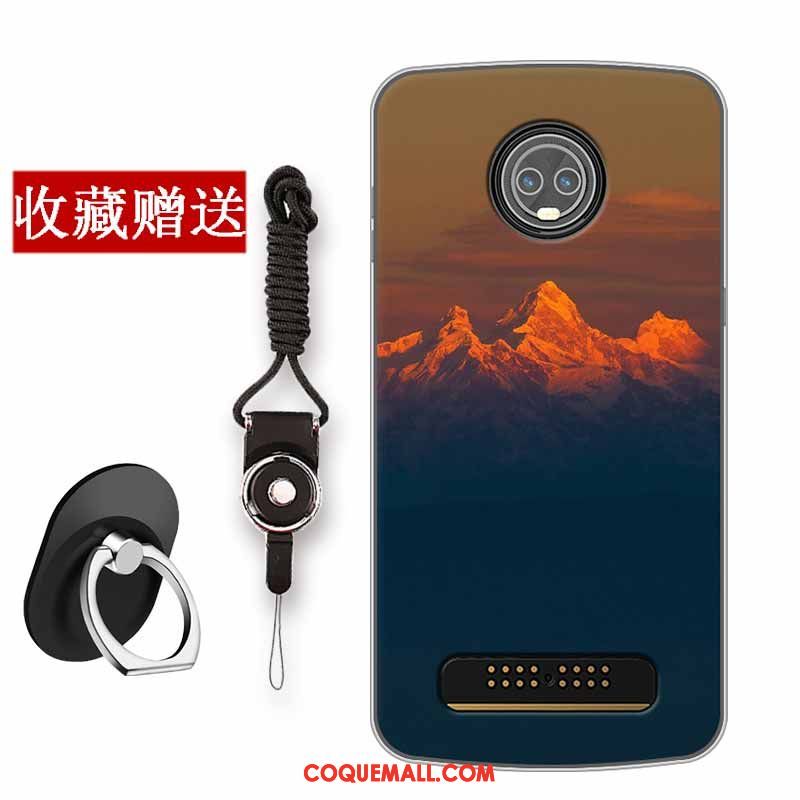 Étui Moto Z3 Play Noir Silicone Tout Compris, Coque Moto Z3 Play Protection Créatif