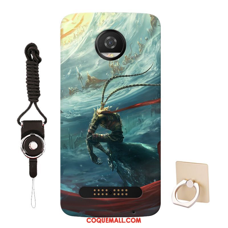 Étui Moto Z3 Play Personnalisé Personnalité Bleu, Coque Moto Z3 Play Fluide Doux Dessin Animé