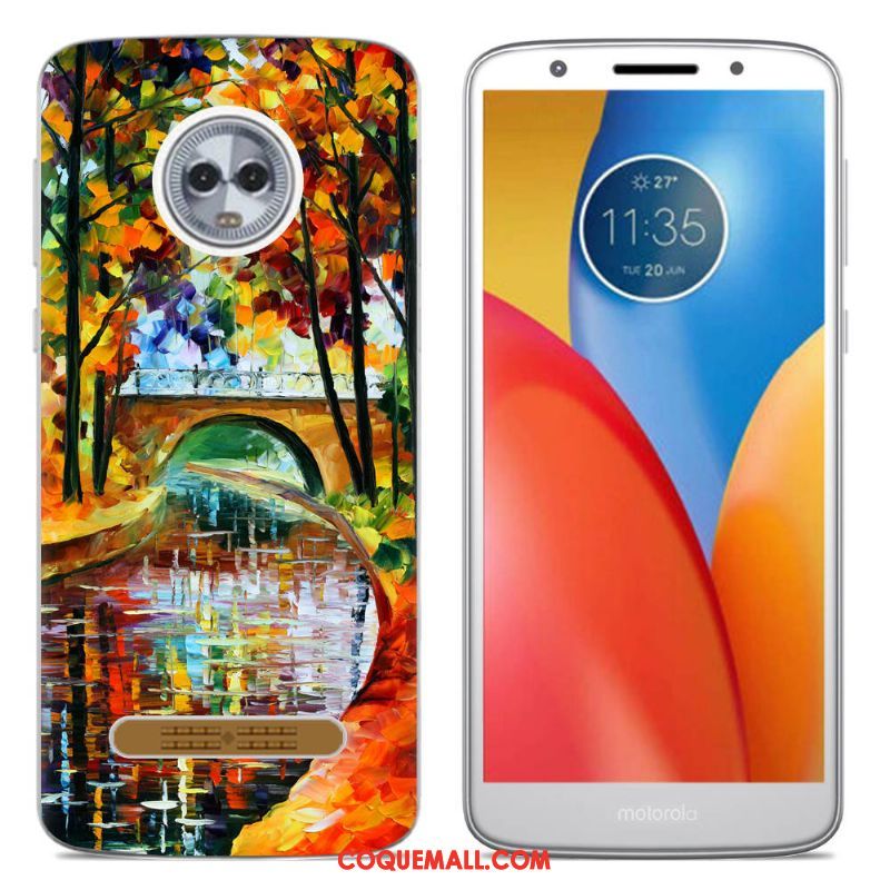 Étui Moto Z3 Play Protection Téléphone Portable Créatif, Coque Moto Z3 Play Coque En Silicone Multicolore Beige