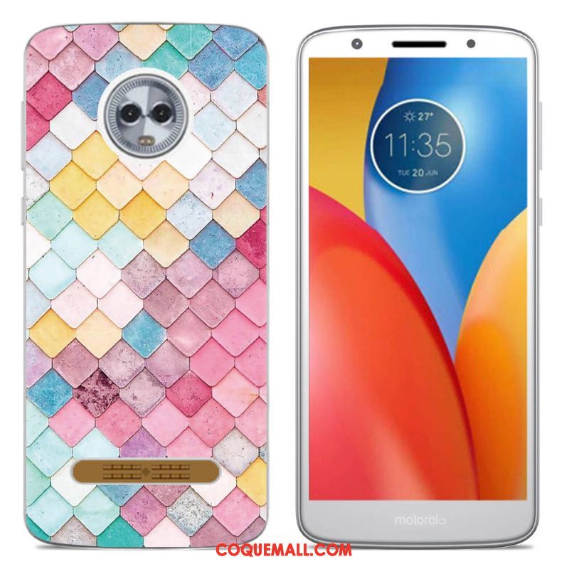 Étui Moto Z3 Play Protection Téléphone Portable Créatif, Coque Moto Z3 Play Coque En Silicone Multicolore Beige