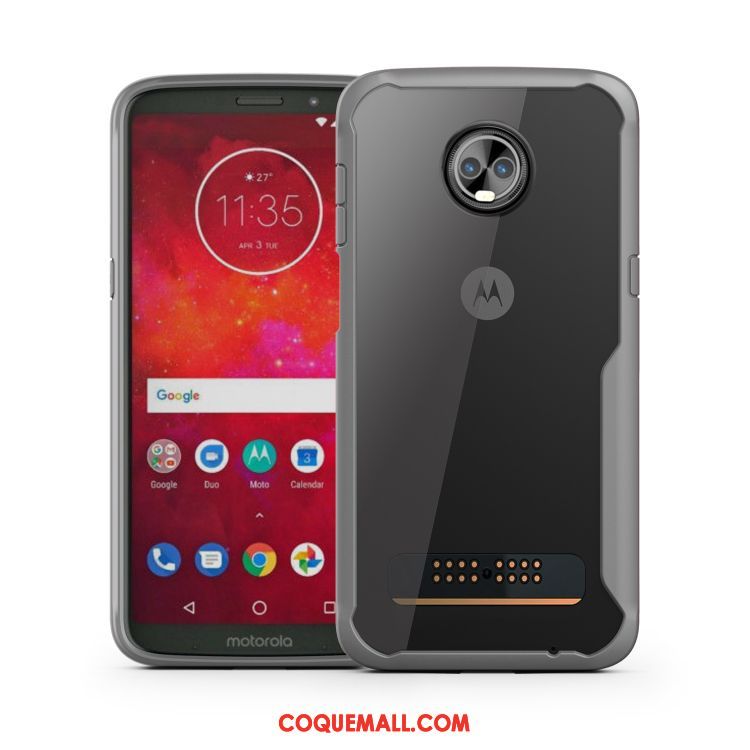 Étui Moto Z3 Play Protection Téléphone Portable Simple, Coque Moto Z3 Play Rouge Tout Compris