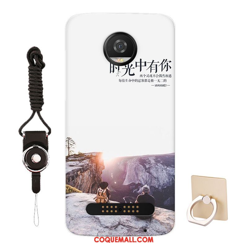 Étui Moto Z3 Play Rose Personnalisé Protection, Coque Moto Z3 Play Fluide Doux Dessin Animé