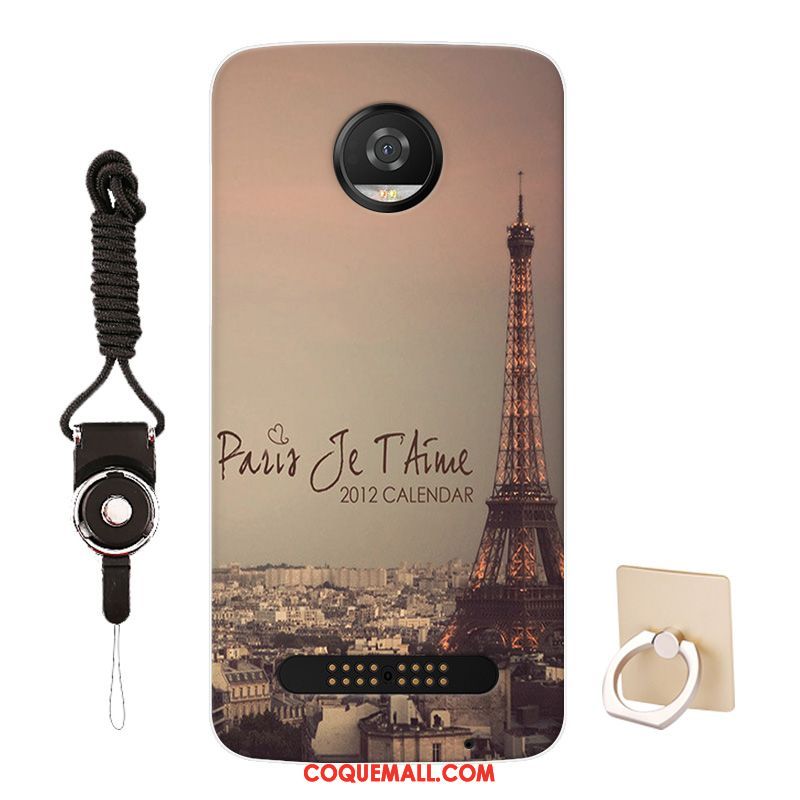 Étui Moto Z3 Play Rose Personnalisé Protection, Coque Moto Z3 Play Fluide Doux Dessin Animé