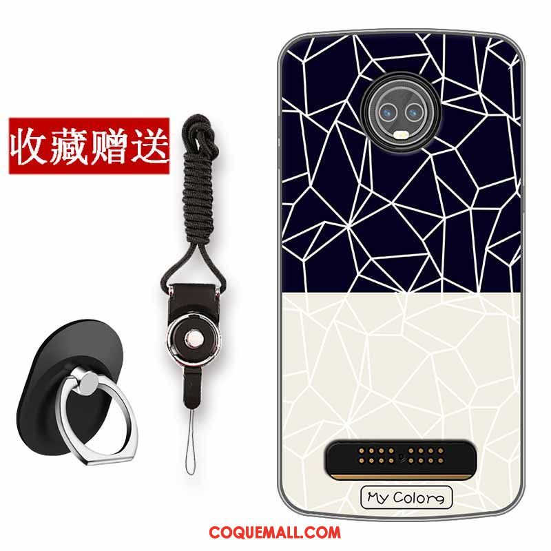 Étui Moto Z3 Play Silicone Créatif Vintage, Coque Moto Z3 Play Tendance Fluide Doux