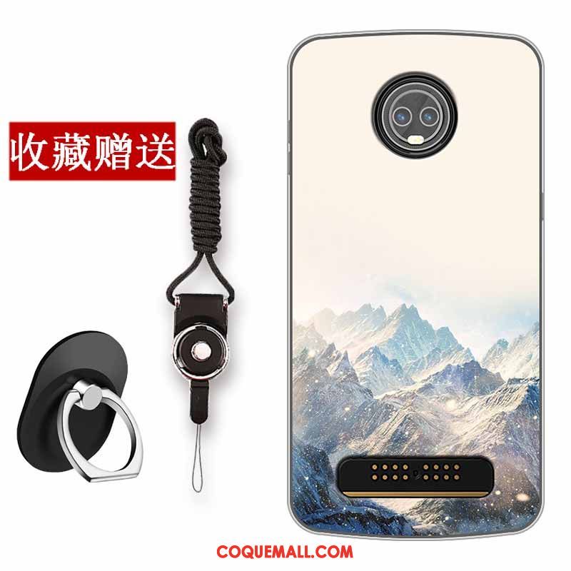 Étui Moto Z3 Play Silicone Créatif Vintage, Coque Moto Z3 Play Tendance Fluide Doux