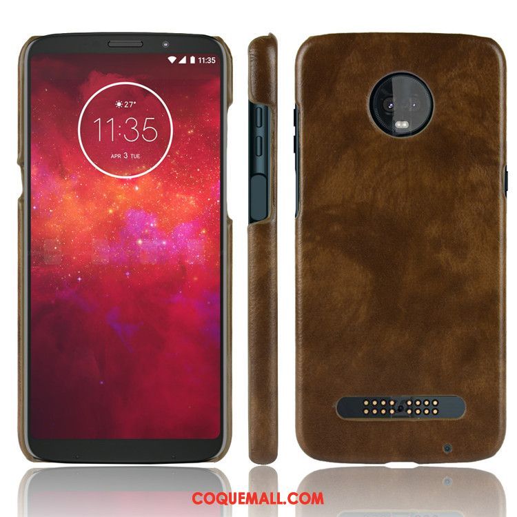 Étui Moto Z3 Play Téléphone Portable Incassable Difficile, Coque Moto Z3 Play Modèle Fleurie Qualité