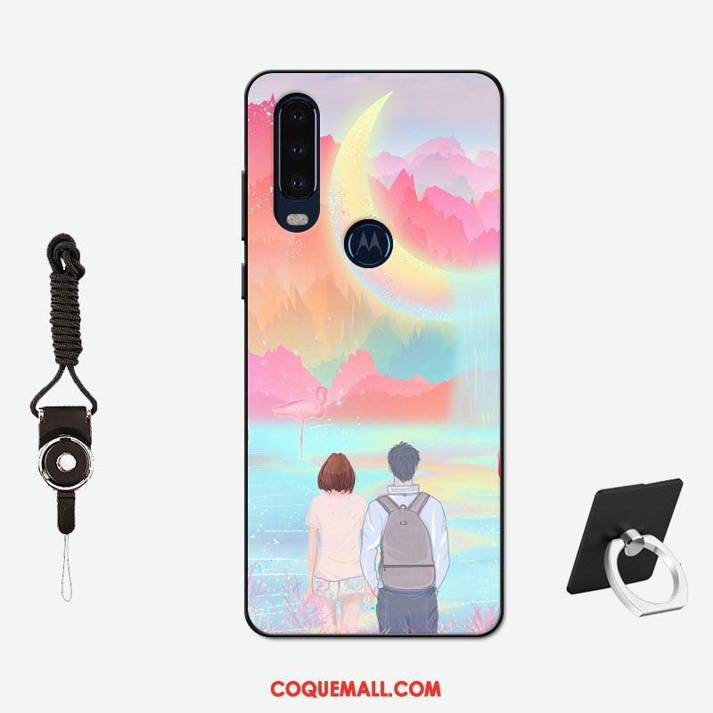 Étui Motorola One Action Délavé En Daim Amoureux Simple, Coque Motorola One Action Incassable Silicone