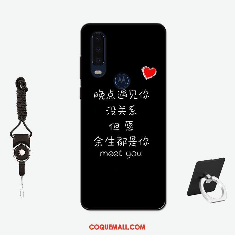 Étui Motorola One Action Délavé En Daim Amoureux Simple, Coque Motorola One Action Incassable Silicone