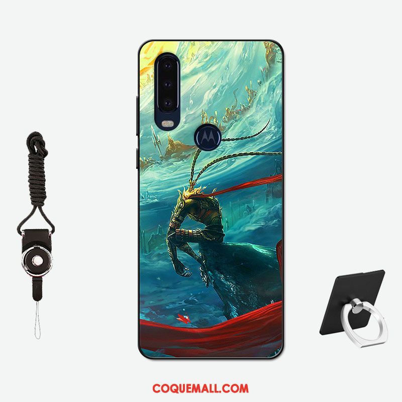 Étui Motorola One Action Délavé En Daim Amoureux Simple, Coque Motorola One Action Incassable Silicone