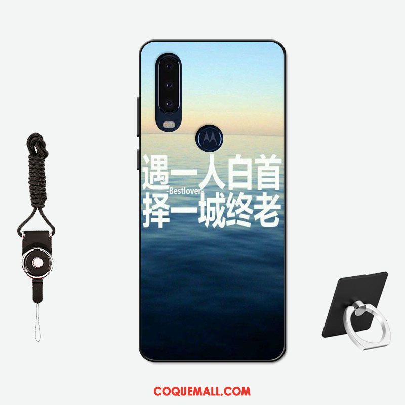 Étui Motorola One Action Délavé En Daim Amoureux Simple, Coque Motorola One Action Incassable Silicone