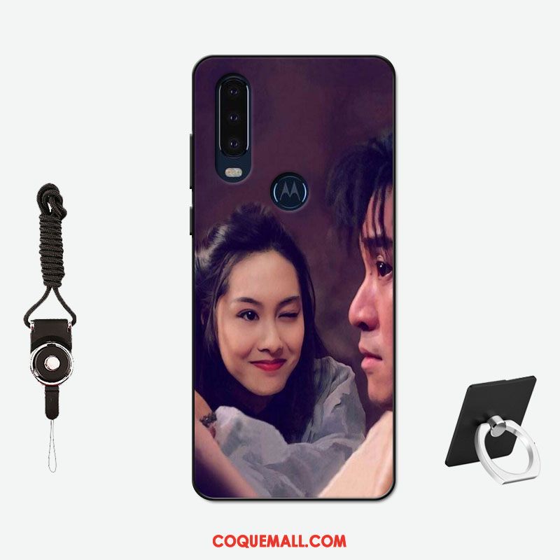 Étui Motorola One Action Délavé En Daim Amoureux Simple, Coque Motorola One Action Incassable Silicone