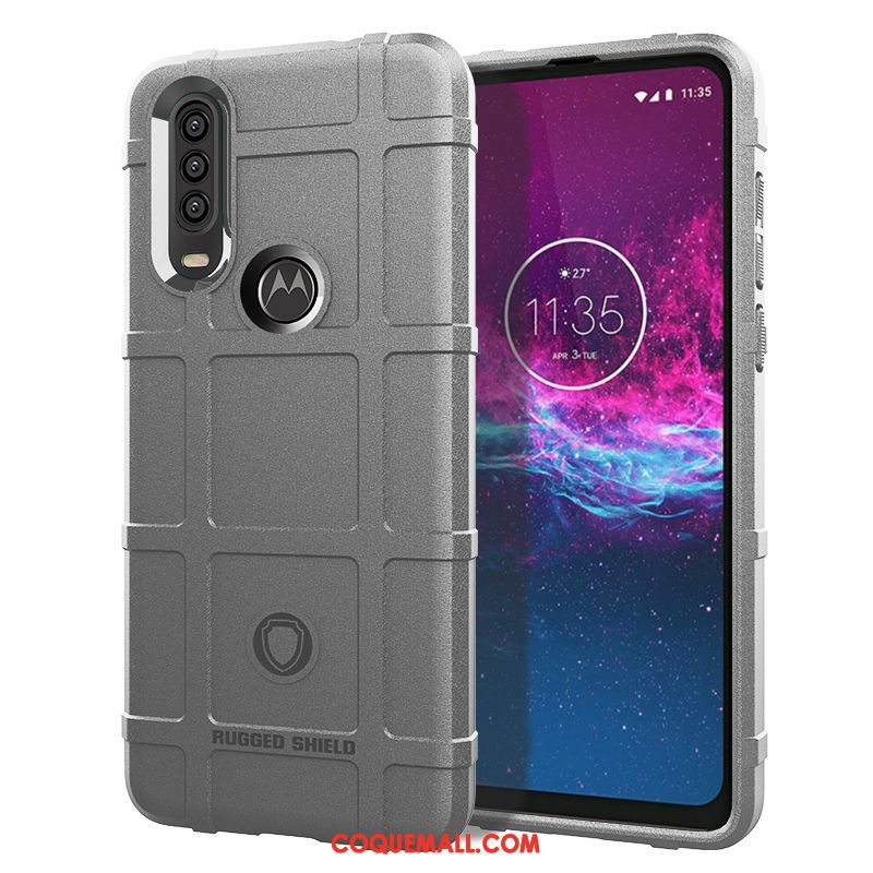 Étui Motorola One Action Incassable Fluide Doux Bordure, Coque Motorola One Action Silicone Téléphone Portable