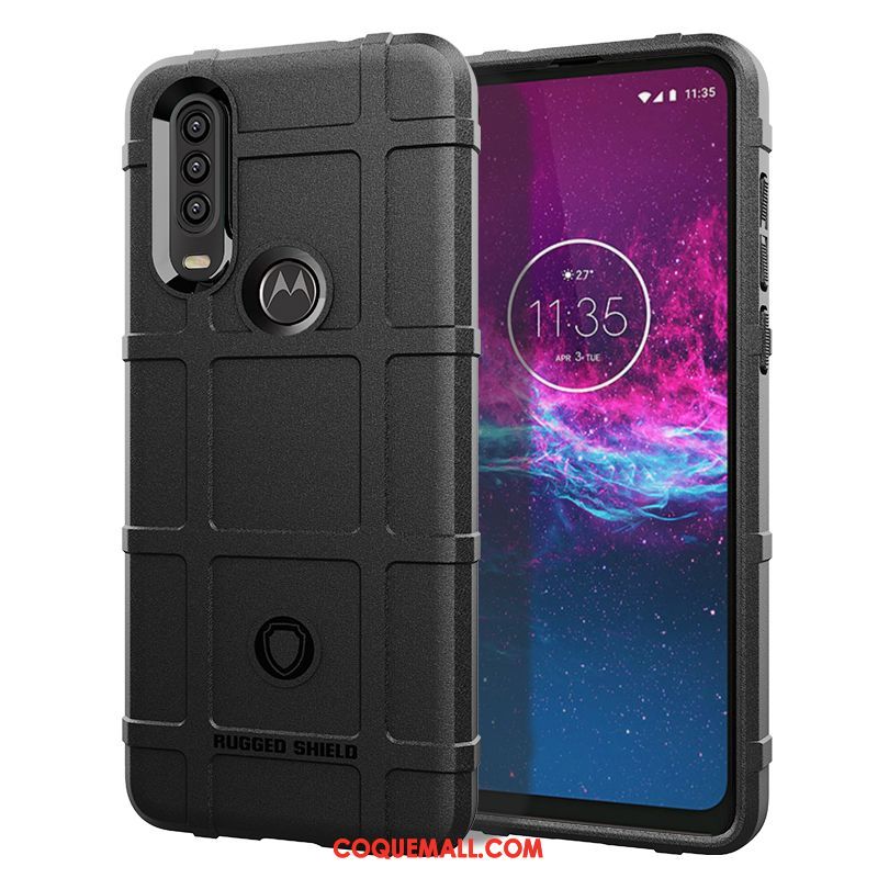 Étui Motorola One Action Incassable Fluide Doux Bordure, Coque Motorola One Action Silicone Téléphone Portable