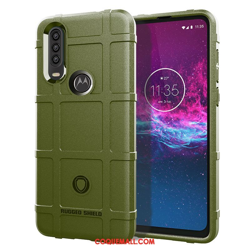 Étui Motorola One Action Incassable Fluide Doux Bordure, Coque Motorola One Action Silicone Téléphone Portable