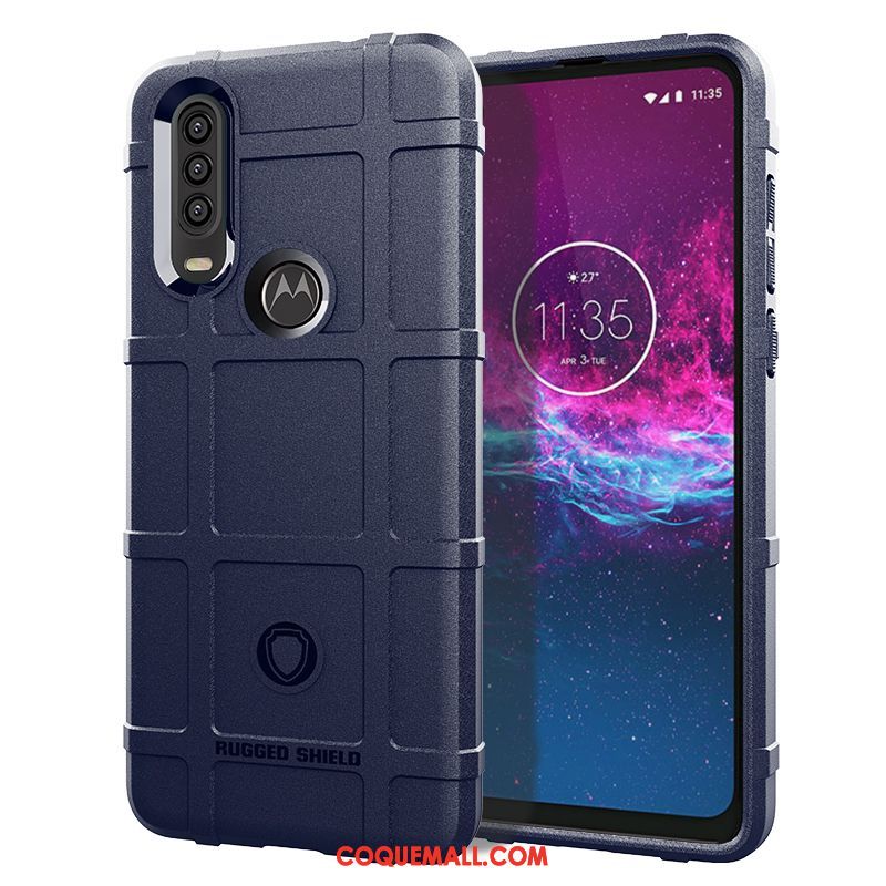 Étui Motorola One Action Incassable Fluide Doux Bordure, Coque Motorola One Action Silicone Téléphone Portable