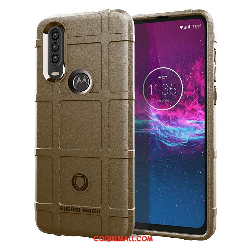 Étui Motorola One Action Incassable Fluide Doux Bordure, Coque Motorola One Action Silicone Téléphone Portable