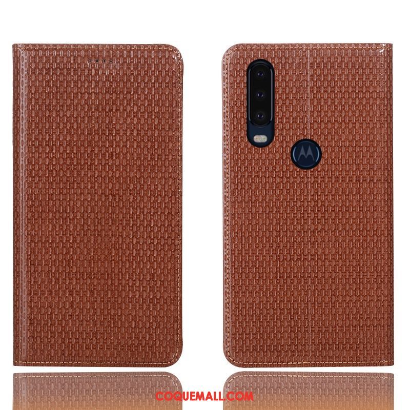 Étui Motorola One Action Incassable Modèle Fleurie Téléphone Portable, Coque Motorola One Action Protection Cuir Véritable