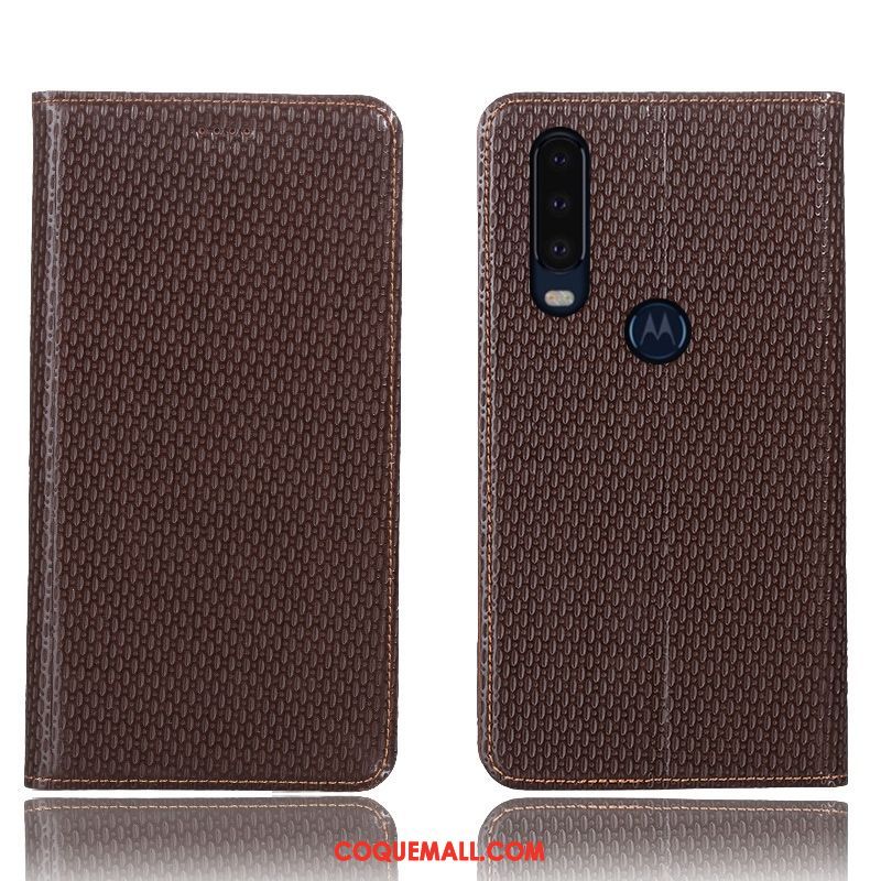 Étui Motorola One Action Incassable Modèle Fleurie Téléphone Portable, Coque Motorola One Action Protection Cuir Véritable