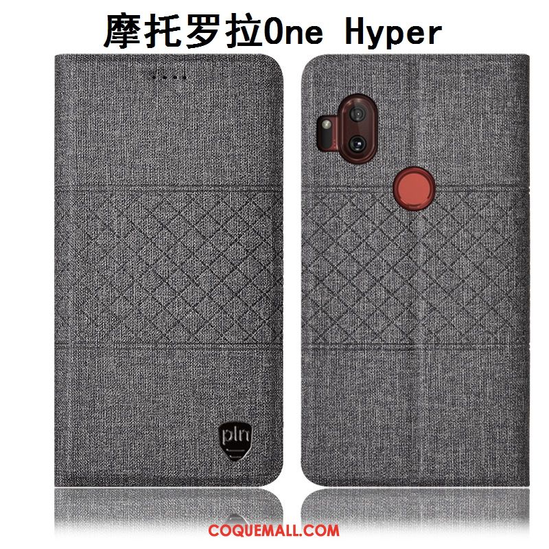 Étui Motorola One Hyper Incassable En Cuir Téléphone Portable, Coque Motorola One Hyper Gris Protection