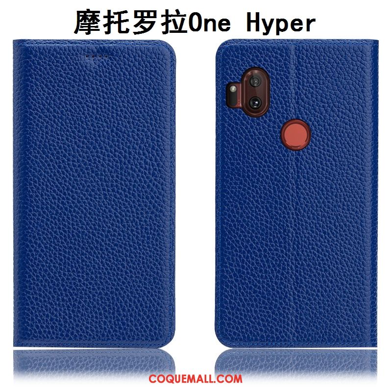 Étui Motorola One Hyper Incassable Modèle Fleurie Jaune, Coque Motorola One Hyper Protection Cuir Véritable