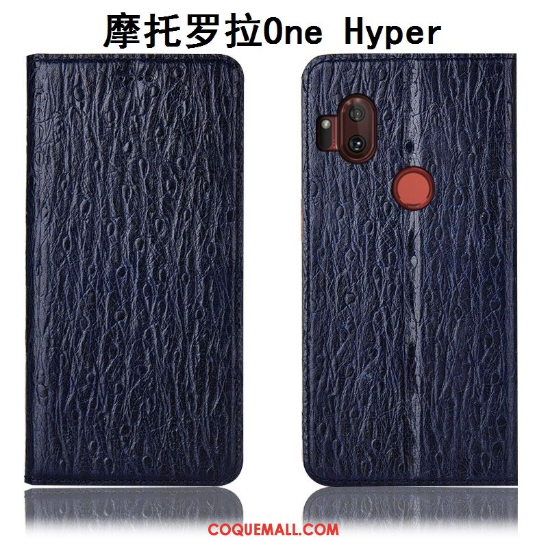 Étui Motorola One Hyper Protection Bleu Marin Modèle Fleurie, Coque Motorola One Hyper Oiseau Téléphone Portable