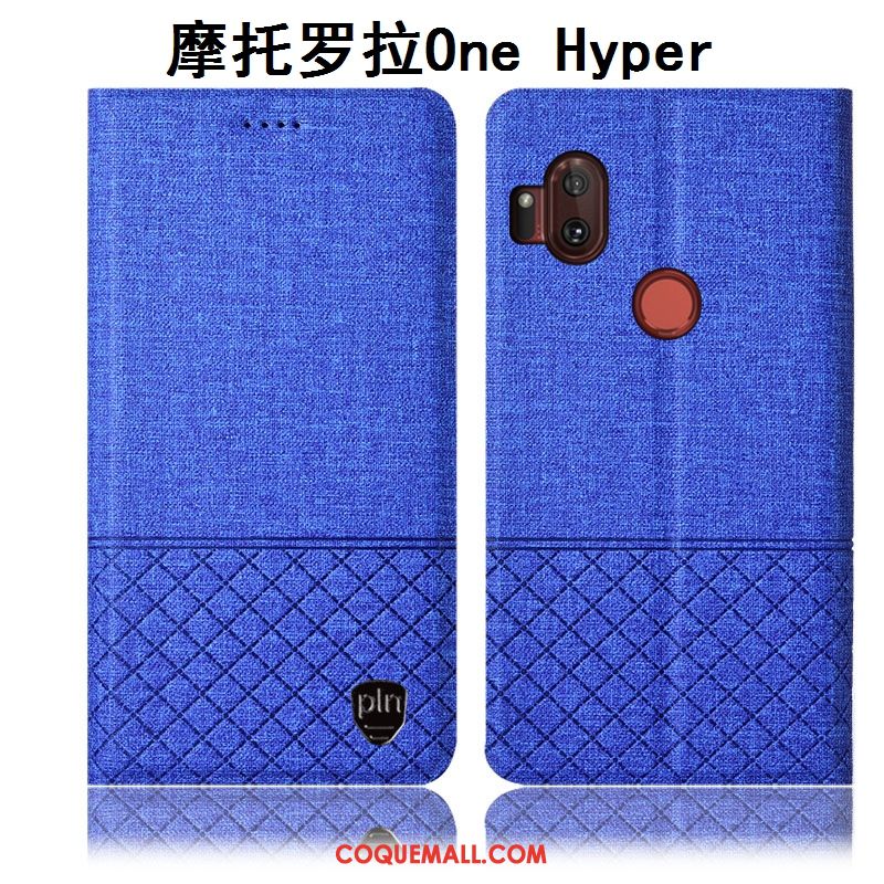 Étui Motorola One Hyper Protection Incassable En Cuir, Coque Motorola One Hyper Lin Gris