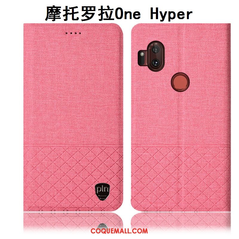 Étui Motorola One Hyper Protection Incassable En Cuir, Coque Motorola One Hyper Lin Gris