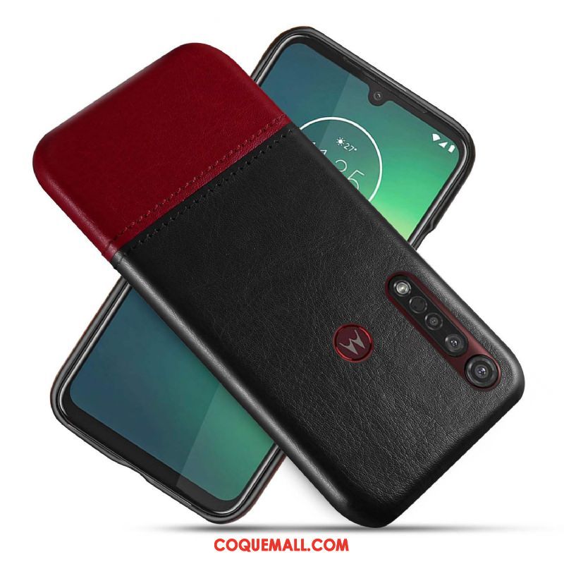 Étui Motorola One Macro Bicolore Créatif Business, Coque Motorola One Macro Protection En Cuir