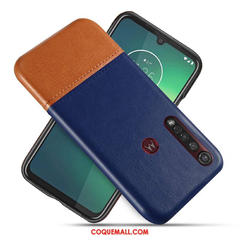 Étui Motorola One Macro Bicolore Créatif Business, Coque Motorola One Macro Protection En Cuir