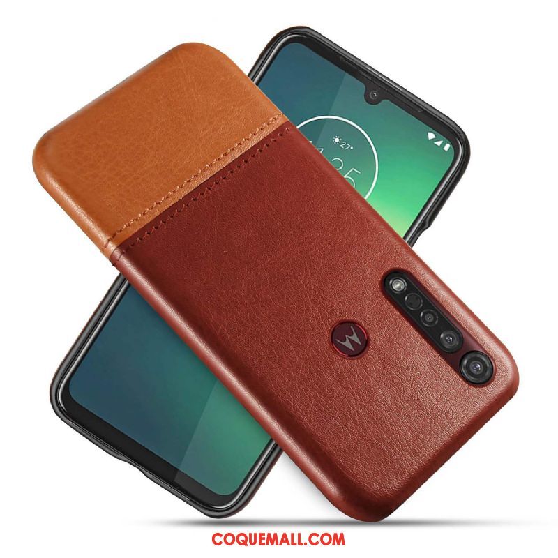 Étui Motorola One Macro Bicolore Créatif Business, Coque Motorola One Macro Protection En Cuir